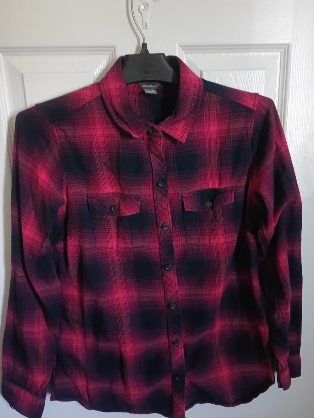 Eddie Bauer Women's Plaid Relaxed Fit Button Up Top